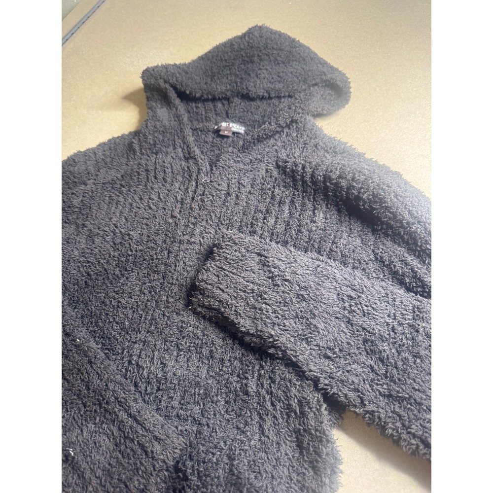 Barefoot Dreams CozyChic Zip Up Hoodie Sweater Charcoal Gray Womens Medium